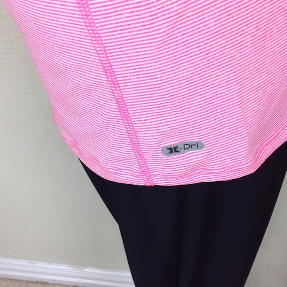 NWOT RBX  Pink & White Striped Short Sleeve Top - Picture 5 of 8